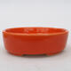 Keramik-Bonsaischale 9,5 x 8,5 x 3 cm, Farbe Orange - 1/3
