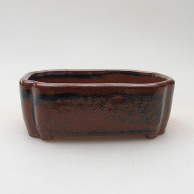 Bonsaischale aus Keramik 10 x 8 x 4 cm, Farbe braun-schwarz - 1