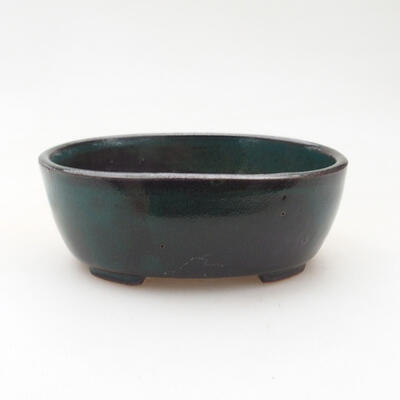Keramik-Bonsaischale 9 x 7,5 x 3,5 cm, Farbe grün-schwarz - 1