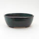 Keramik-Bonsaischale 9 x 7,5 x 3,5 cm, Farbe grün-schwarz - 1/3