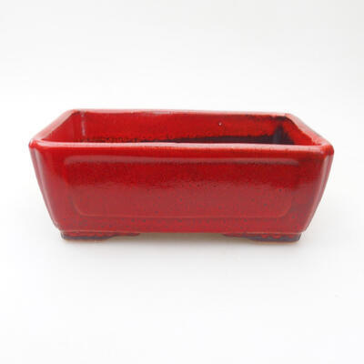 Bonsaischale aus Keramik 12,5 x 9 x 4,5 cm, Farbe rot - 1