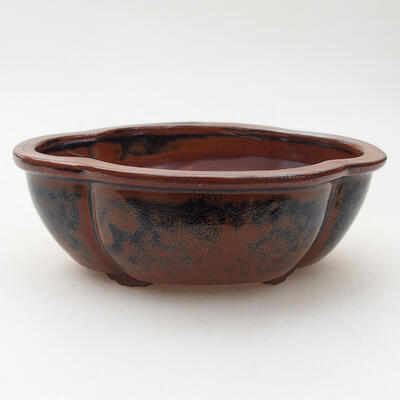 Bonsaischale aus Keramik 12,5 x 9,5 x 4,5 cm, Farbe braun - 1