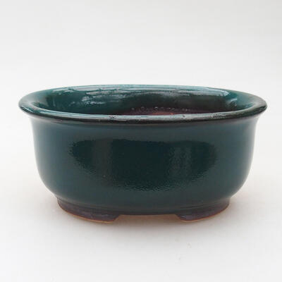 Bonsaischale aus Keramik 11,5 x 9,5 x 5,5 cm, Farbe grün - 1