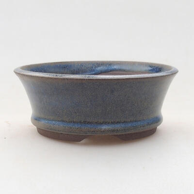 Keramische Bonsai-Schale 9 x 9 x 3,5 cm, Farbe blau - 1