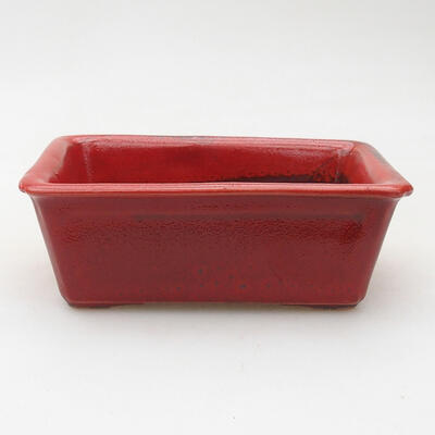Bonsaischale aus Keramik 11,5 x 8 x 4,5 cm, Farbe rot - 1