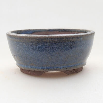 Keramische Bonsai-Schale 9 x 9 x 4 cm, Farbe blau - 1