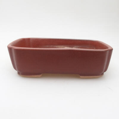 Keramik-Bonsaischale 15 x 12 x 4,5 cm, Farbe braun - 1