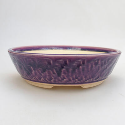 Bonsaischale aus Keramik 19,5 x 19,5 x 5,5 cm, Farbe lila - 1