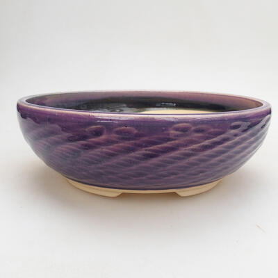 Bonsaischale aus Keramik 20,5 x 20,5 x 7 cm, Farbe lila - 1