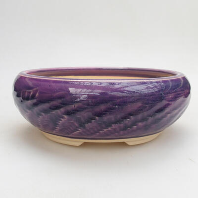Bonsaischale aus Keramik 17,5 x 17,5 x 7 cm, Farbe lila - 1