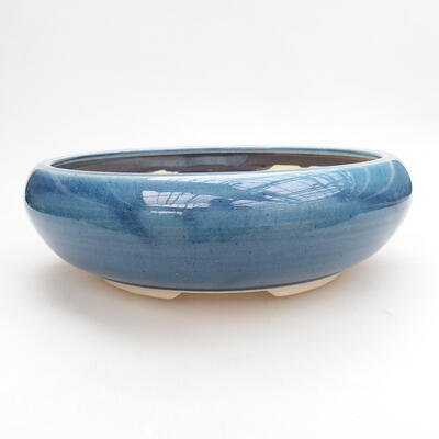 Bonsaischale aus Keramik 20,5 x 20,5 x 7 cm, Farbe blau - 1