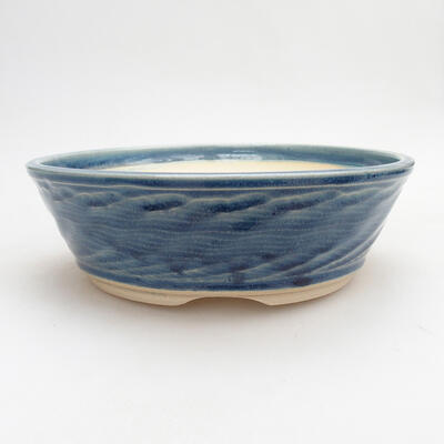Bonsaischale aus Keramik 20,5 x 20,5 x 6,5 cm, Farbe blau - 1