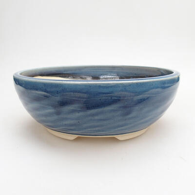 Bonsaischale aus Keramik 19 x 19 x 7 cm, Farbe blau - 1