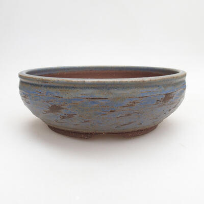 Bonsaischale aus Keramik 20,5 x 20,5 x 7 cm, Farbe blau - 1