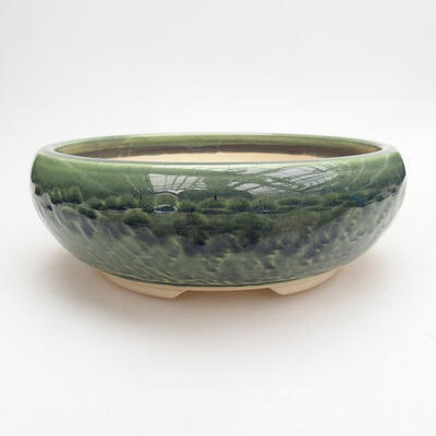 Bonsaischale aus Keramik 19 x 19 x 7 cm, Farbe grün - 1