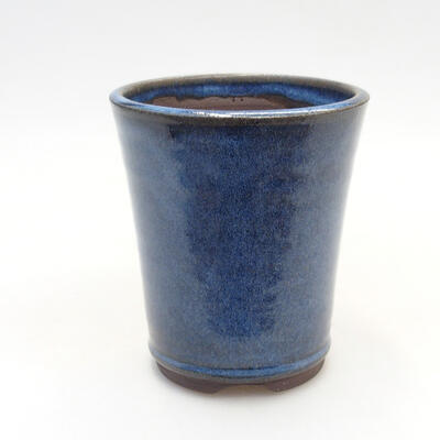 Bonsaischale aus Keramik 8,5 x 8,5 x 10 cm, Farbe blau - 1