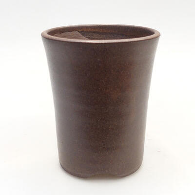 Bonsaischale aus Keramik 8 x 8 x 10 cm, Farbe braun - 1