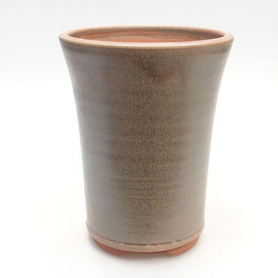 Bonsaischale aus Keramik 10,5 x 10,5 x 14 cm, Farbe braun - 1