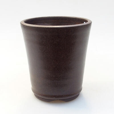 Bonsaischale aus Keramik 8,5 x 8,5 x 10 cm, Farbe braun - 1