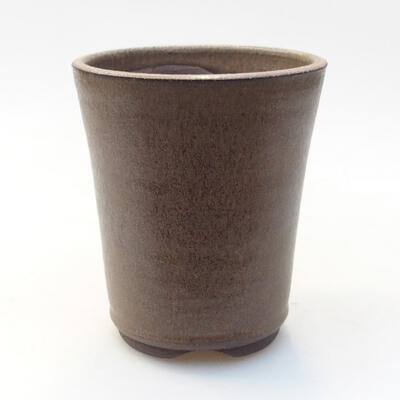 Bonsaischale aus Keramik 8,5 x 8,5 x 10,5 cm, Farbe braun - 1