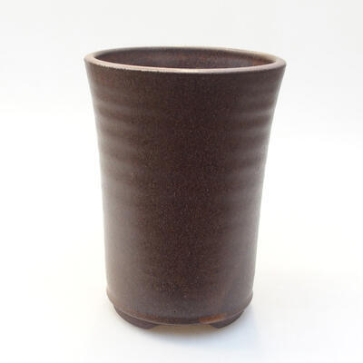 Bonsaischale aus Keramik 9,5 x 9,5 x 13,5 cm, Farbe braun - 1