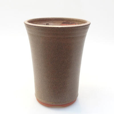 Bonsaischale aus Keramik 10,5 x 10,5 x 14,5 cm, Farbe braun - 1