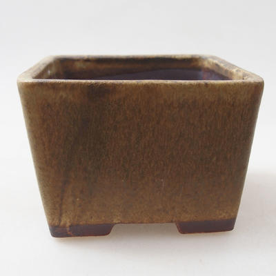 Keramik Bonsai Schüssel 8 x 8 x 6 cm, Farbe braun - 1