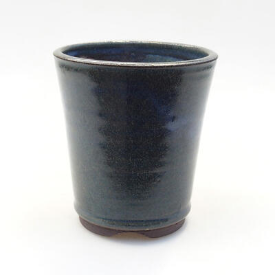 Bonsaischale aus Keramik 8,5 x 8,5 x 10 cm, Farbe blau-grün - 1