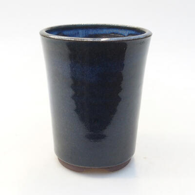 Bonsaischale aus Keramik 8 x 8 x 10,5 cm, Farbe blau-grün - 1