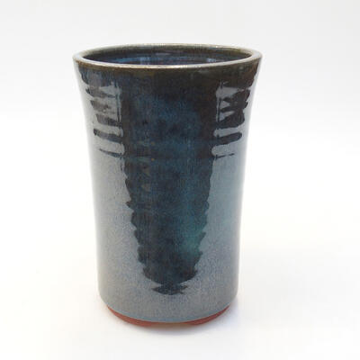 Bonsaischale aus Keramik 9,5 x 9,5 x 14,5 cm, Farbe blau-grün - 1