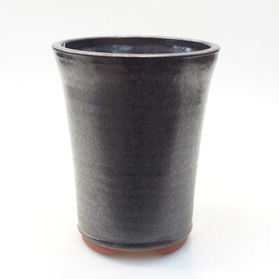 Bonsaischale aus Keramik 10,5 x 10,5 x 14 cm, metallfarben - 1