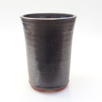 Bonsaischale aus Keramik 9,5 x 9,5 x 13,5 cm, metallfarben - 1