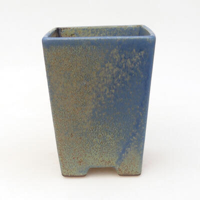 Bonsaischale aus Keramik 9 x 9 x 12,5 cm, Farbe blau-braun - 1