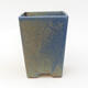 Bonsaischale aus Keramik 9 x 9 x 12,5 cm, Farbe blau-braun - 1/3