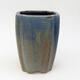 Bonsaischale aus Keramik 10,5 x 10,5 x 16 cm, Farbe blau-braun - 1/3