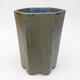 Bonsaischale aus Keramik 11,5 x 13 x 17 cm, Farbe blau-braun - 1/3