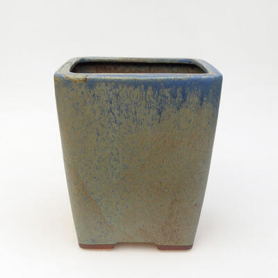 Bonsaischale aus Keramik 13 x 13 x 15,5 cm, Farbe blau-braun - 1