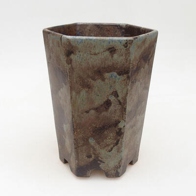 Bonsaischale aus Keramik 11,5 x 13 x 17 cm, Farbe grün-braun - 1