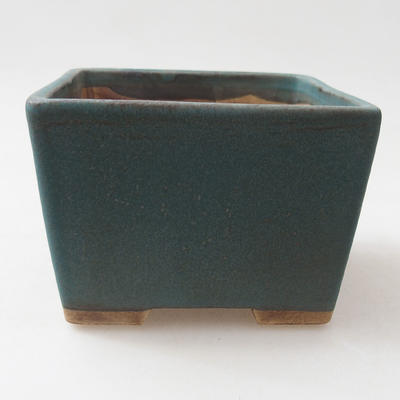 Keramische Bonsai-Schale 10,5 x 10,5 x 7,5 cm, Farbe blau - 1
