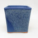 Bonsaischale aus Keramik 12,5 x 12,5 x 13,5 cm, Farbe blau - 1/3