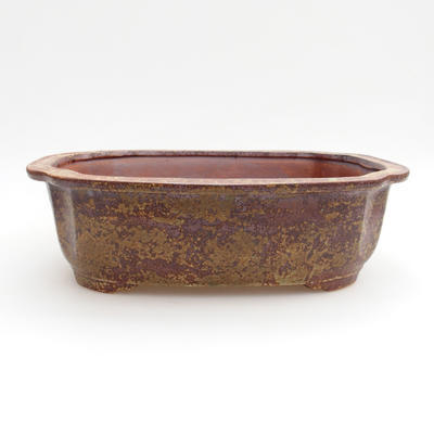 Keramik Bonsai Schüssel 18 x 14 x 7 cm, braun-grüne Farbe - 1