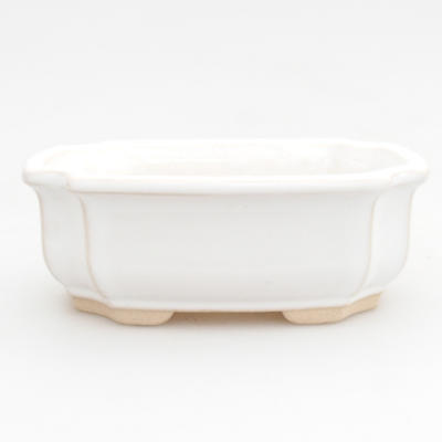 Keramik Bonsai Schüssel 12 x 8,5 x 4 cm, weiße Farbe - 1