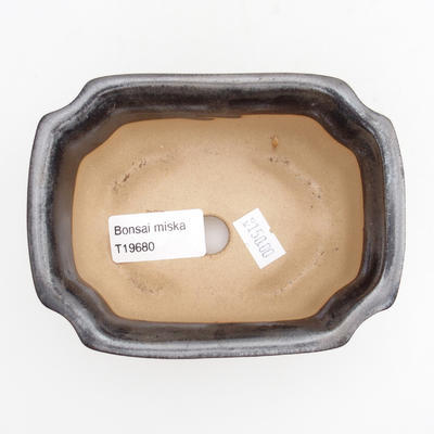 Keramik Bonsaischale 12,5 x 9,5 x 5,5 cm, Metallfarbe - 1