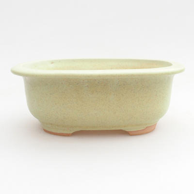 Keramik Bonsai Schüssel 15,5 x 12,5 x 6 cm, gelbe Farbe - 1