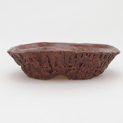 Keramik Bonsai Schüssel 17,5 x 17,5 x 5 cm, braune Farbe - 1