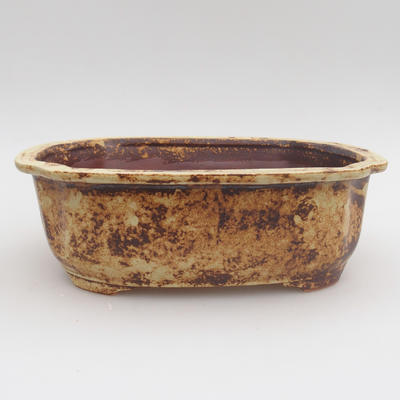 Keramik Bonsai Schüssel 22 x 17 x 7 cm, gelbe Farbe - 1