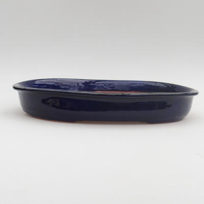 Keramik Bonsaischale 30 x 23 x 4 cm, Farbe blau - 1