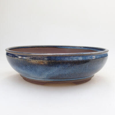Bonsaischale aus Keramik 19 x 19 x 6 cm, Farbe blau - 1