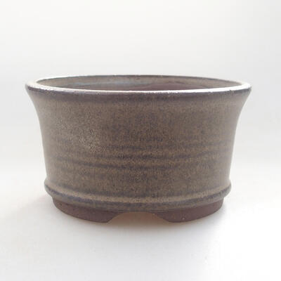 Keramische Bonsai-Schale 8,5 x 8,5 x 4,5 cm, braune Farbe - 1