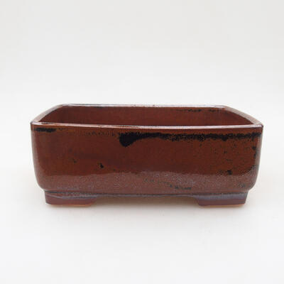 Bonsaischale aus Keramik 14,5 x 11 x 5,5 cm, Farbe schwarzbraun - 1